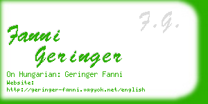 fanni geringer business card